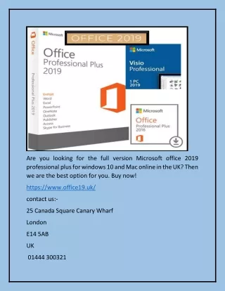 2019 for Windows 10 | Office19.uk