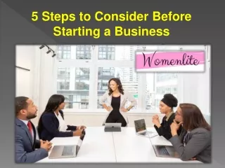 5 Steps to Consider Before Starting a Business