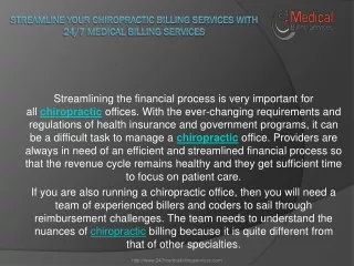 streamline your chiropractic billing services with 24 7 medical billing services