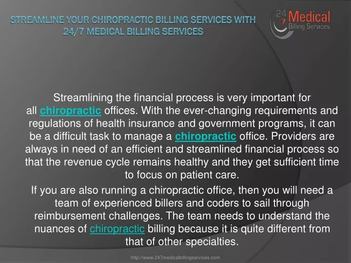 streamline your chiropractic billing services with 24 7 medical billing services