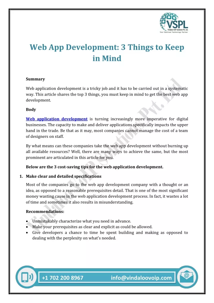 web app development 3 things to keep in mind
