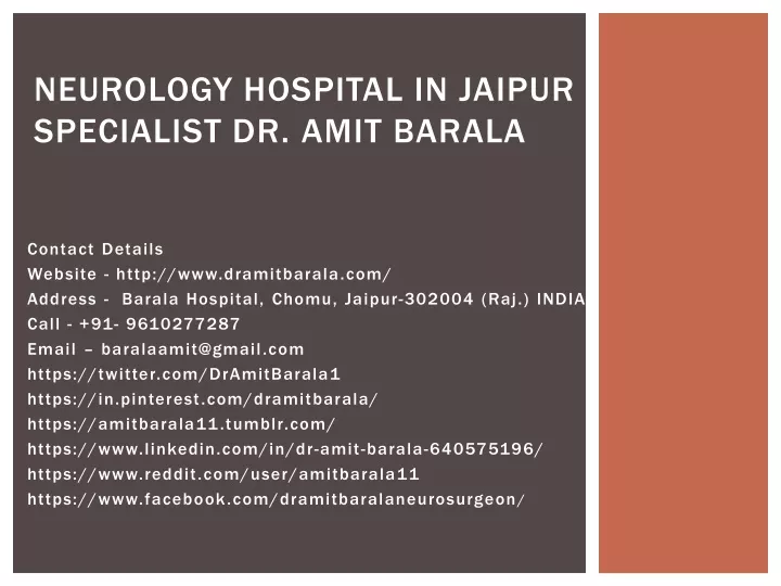 neurology hospital in jaipur specialist dr amit barala