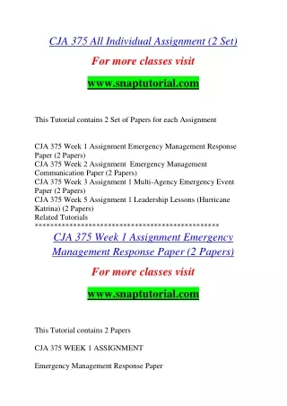 CJA 375 Education Redefined / snaptutorial.com