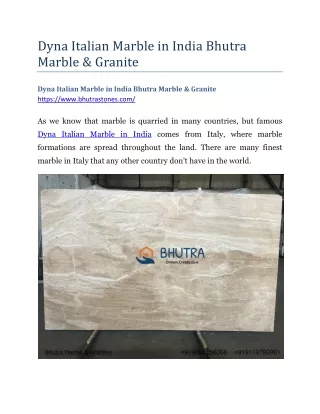 Dyna Italian Marble in India Bhutra Marble & Granite
