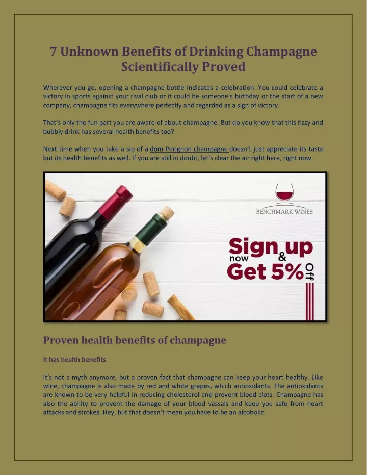 7 unknown benefits of drinking champagne