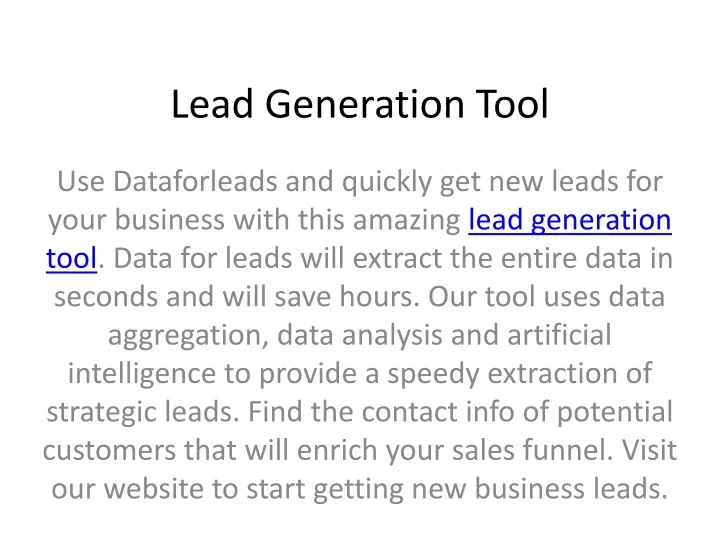 lead generation tool