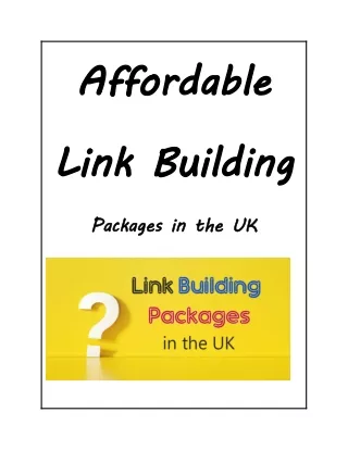 Affordable link building packages in the uk