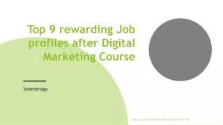 Top 9 rewarding Job profiles after Digital Marketing Course