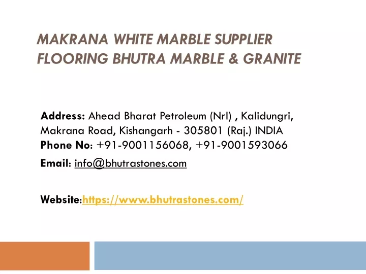 makrana white marble supplier flooring bhutra marble granite
