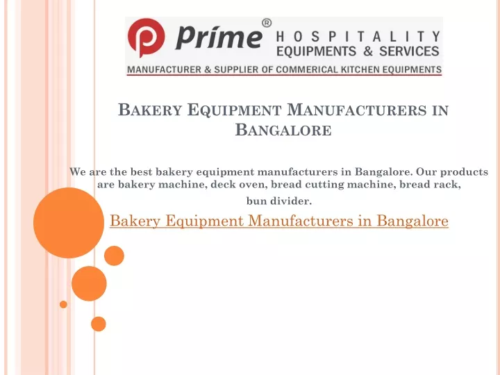 bakery equipment manufacturers in bangalore