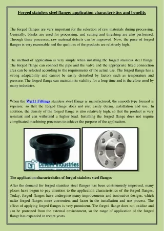 Forged stainless steel flange: application characteristics and benefits