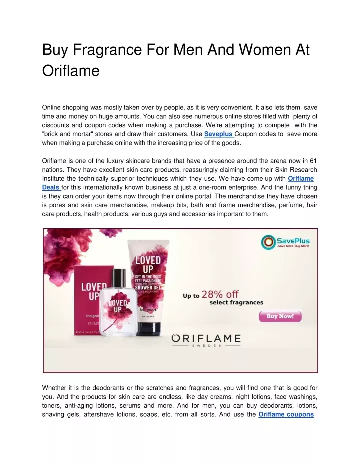 buy fragrance for men and women at oriflame