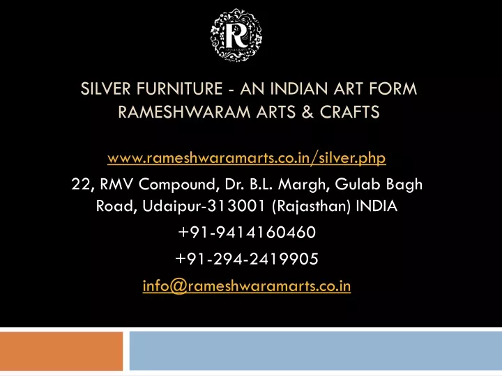 silver furniture an indian art form rameshwaram arts crafts