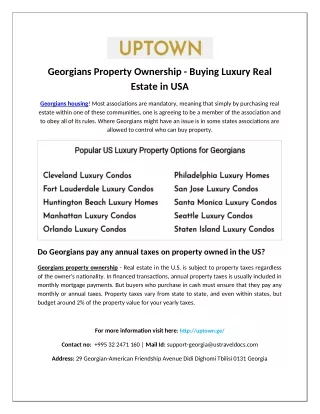 Georgians Housing - Buying Luxury Real Estate in USA