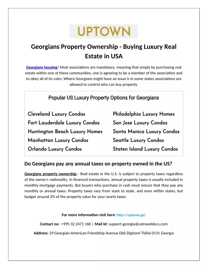 georgians property ownership buying luxury real