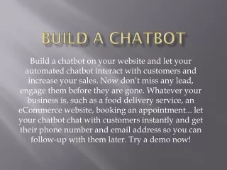 Build A Chatbot