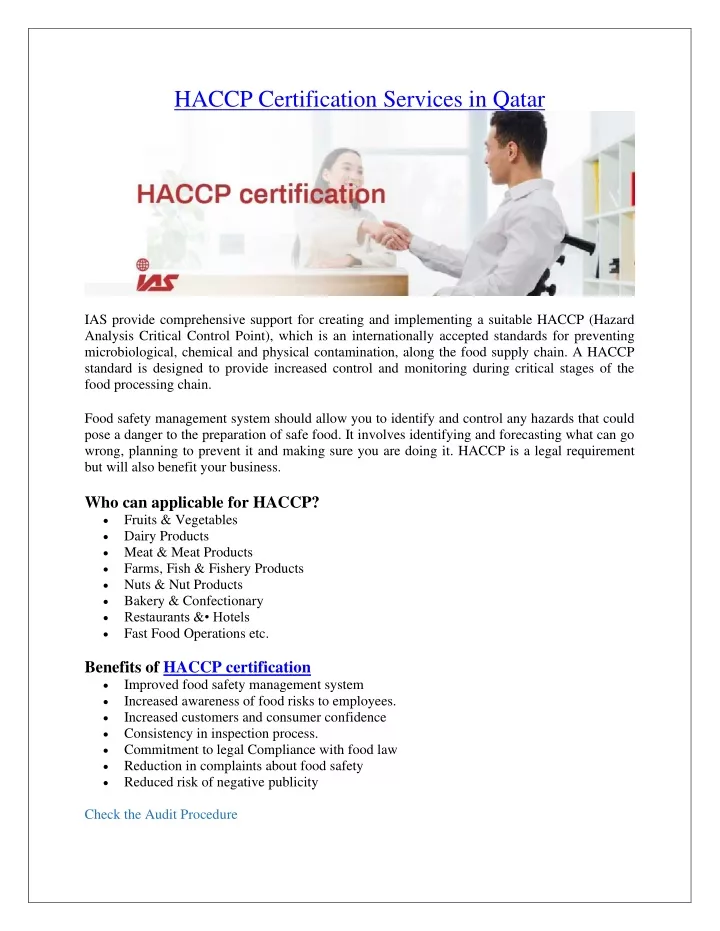 haccp certification services in qatar