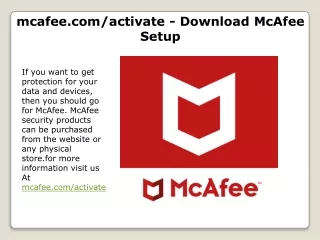 mcafee.com/activate - Sign in with your McAfee account now