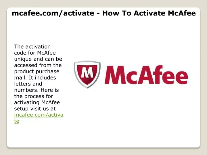 mcafee com activate how to activate mcafee