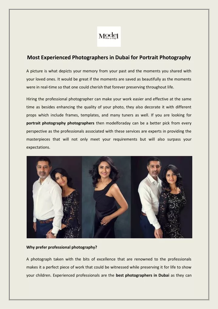 most experienced photographers in dubai