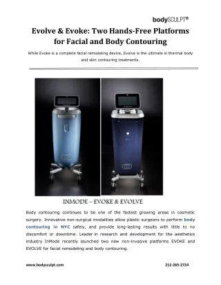 Evolve & Evoke: Two Hands-Free Platforms for Facial and Body Contouring