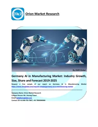 Germany AI in Manufacturing Market Size, Industry Growth, Future Prospects, Opportunities and Forecast 2019-2025