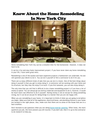 Home remodeling New York
