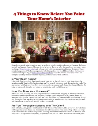 Home interior painting
