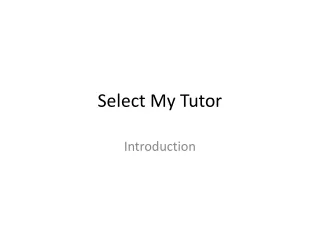 Select my tutor - Introduction