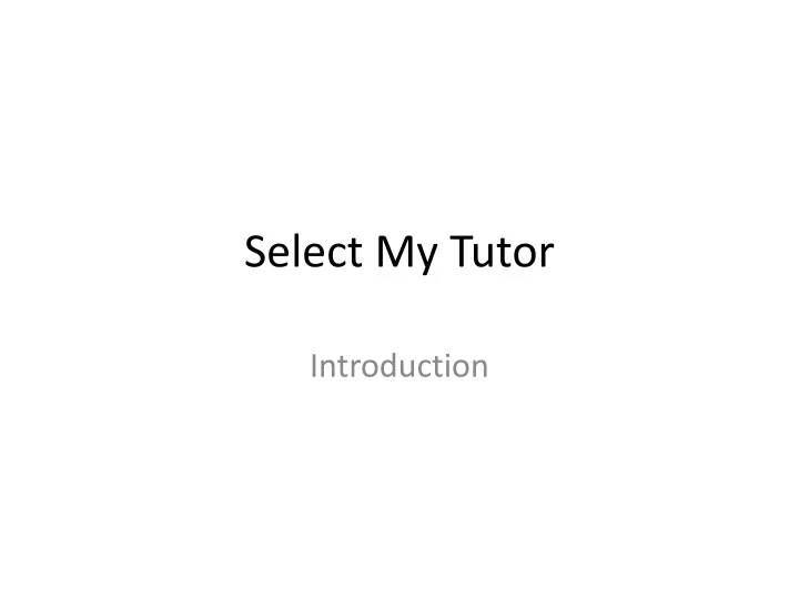 select my tutor