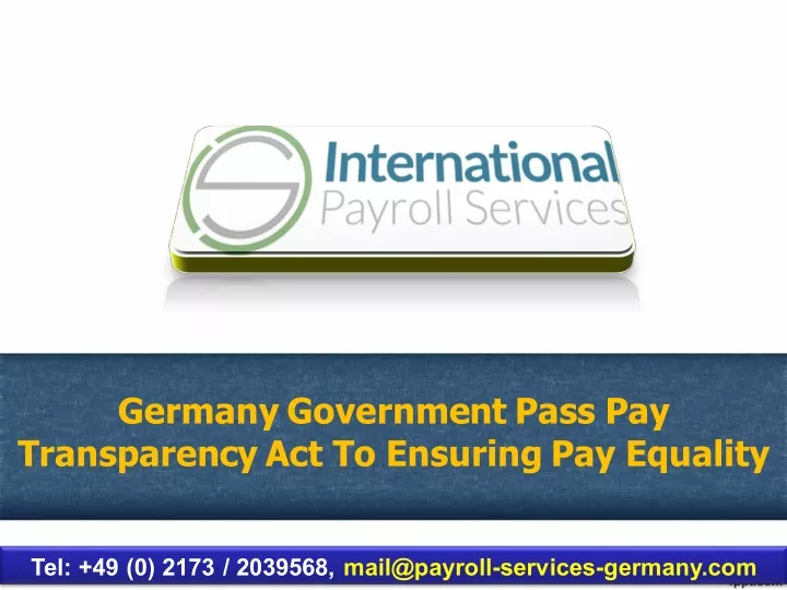 germany government pass pay transparency