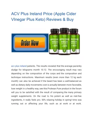 ACV Plus Ireland Price (Apple Cider VInegar Plus Keto) Reviews & Buy