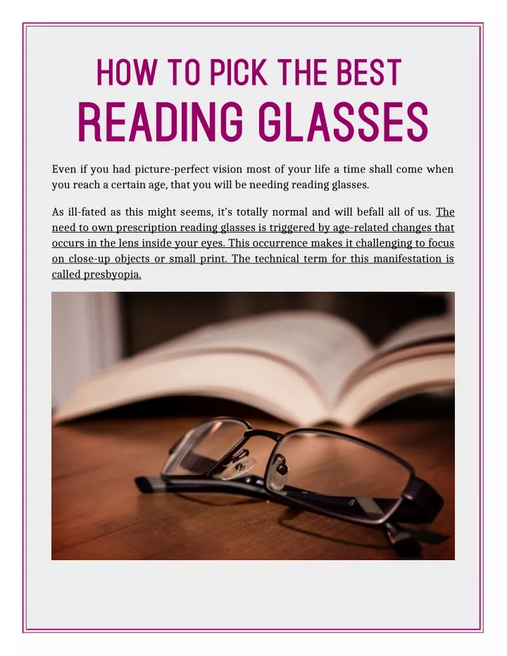 how to pick the best reading glasses