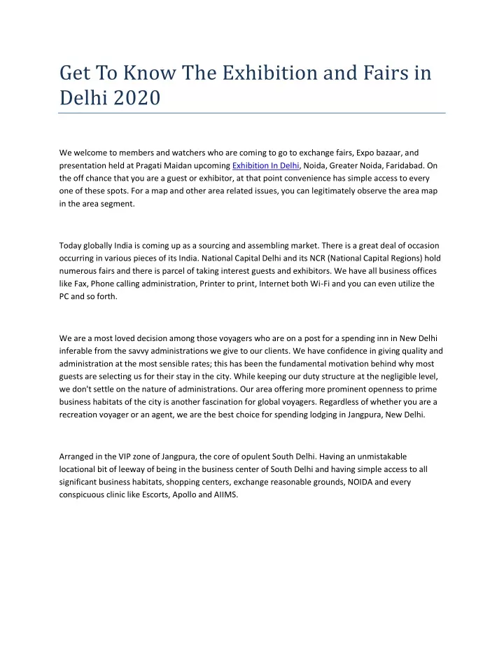 get to know the exhibition and fairs in delhi 2020