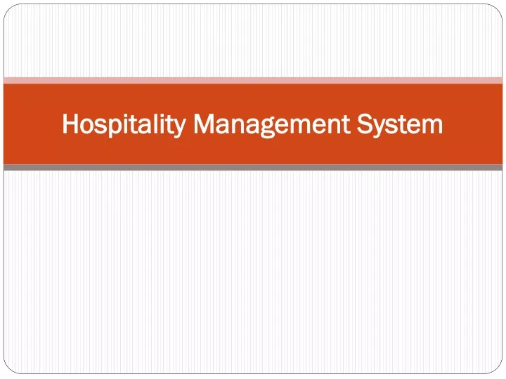 hospitality management system