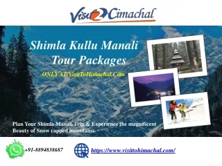 Book Shimla Kullu Manali Tour Packages – Visit To Himachal