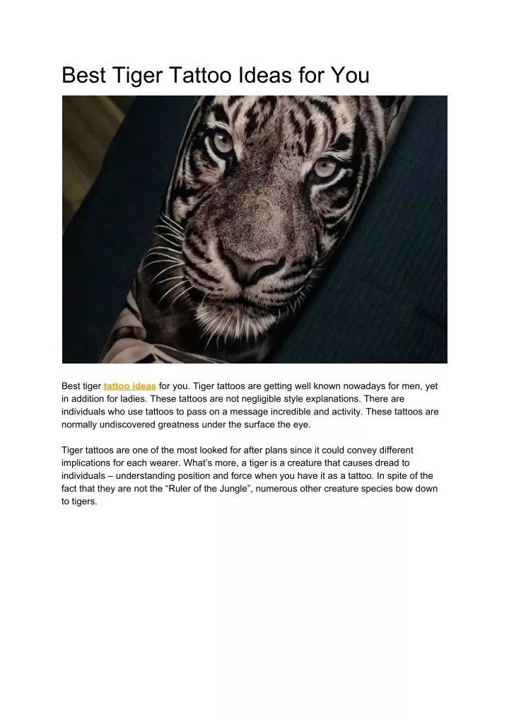 best tiger tattoo ideas for you
