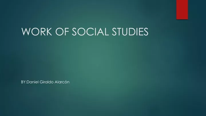 work of social studies
