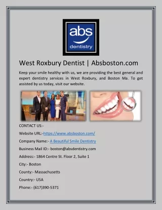 West Roxbury Dentist | Absboston.com