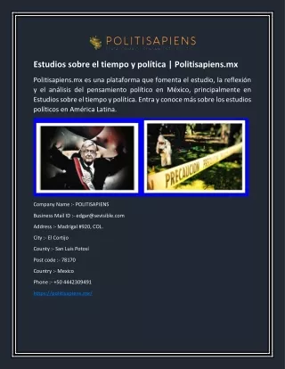 Estudios sobre el tiempo y política | Politisapiens.mx