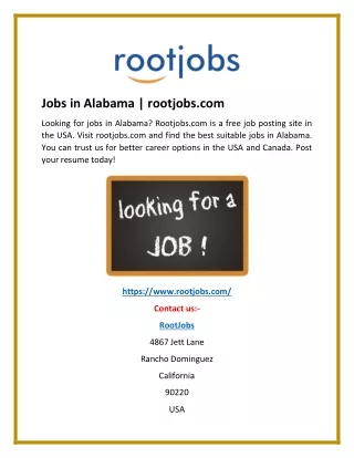 Jobs in Alabama | rootjobs.com