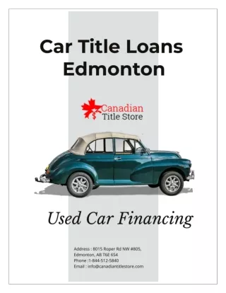 Get cash now without ant hassle with Cat Title Loans Edmonton