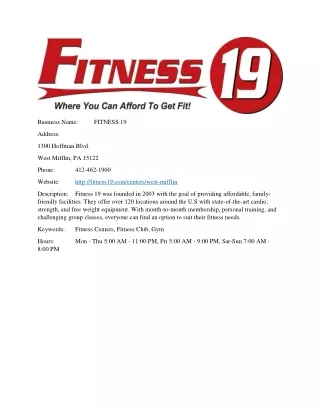 FITNESS 19