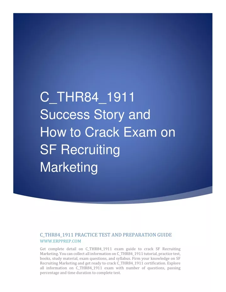 c thr84 1911 success story and how to crack exam