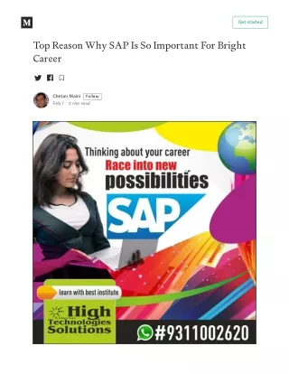 SAP Training Institute in Delhi- High Technologies Solutions