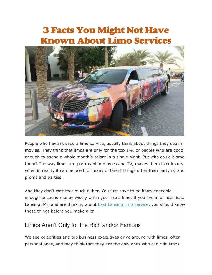 3 facts you might not have known about limo