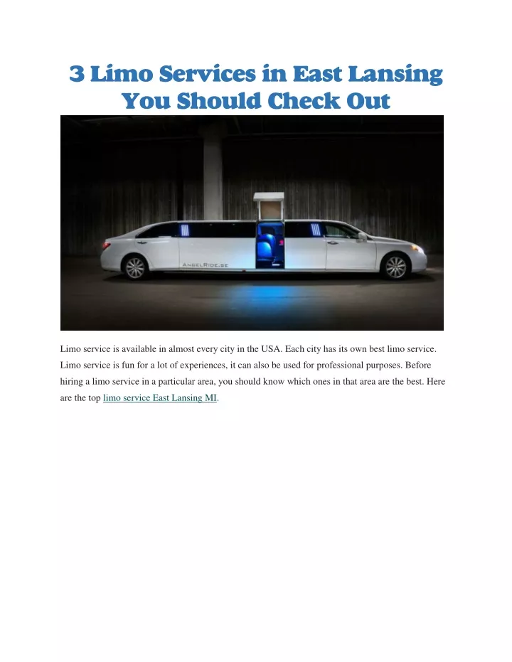 3 limo services in east lansing you should check