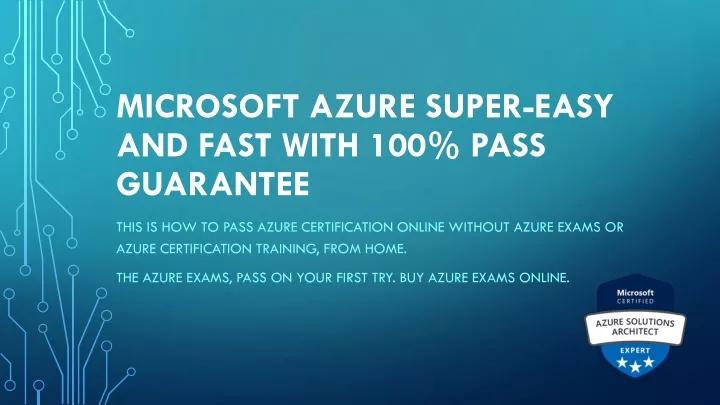 microsoft azure super easy and fast with 100 pass