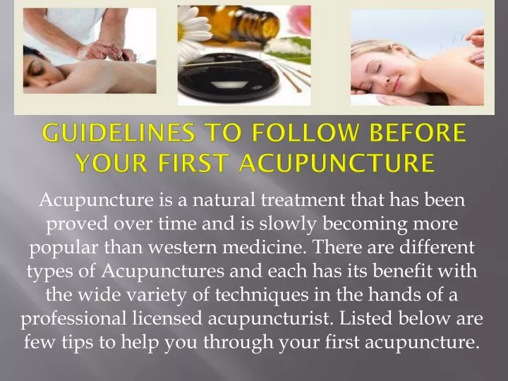 guidelines to follow before your first acupuncture