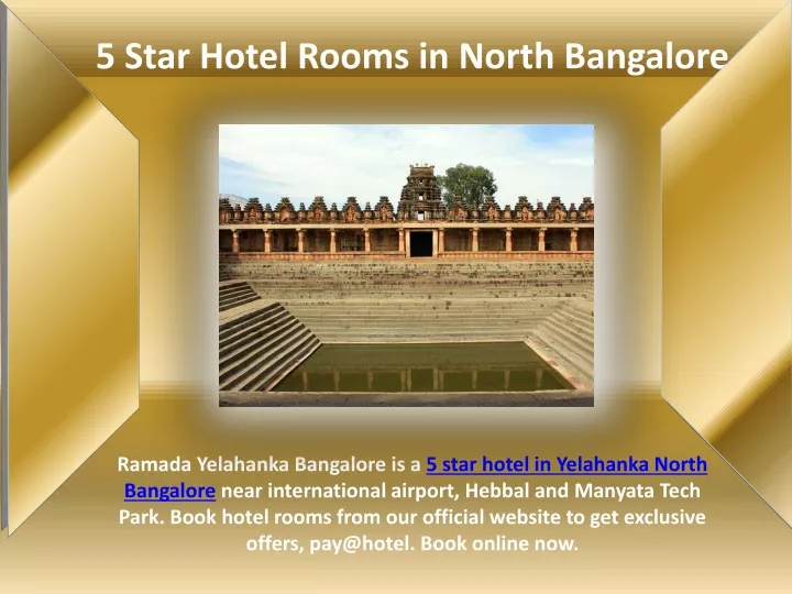 5 star hotel rooms in north bangalore